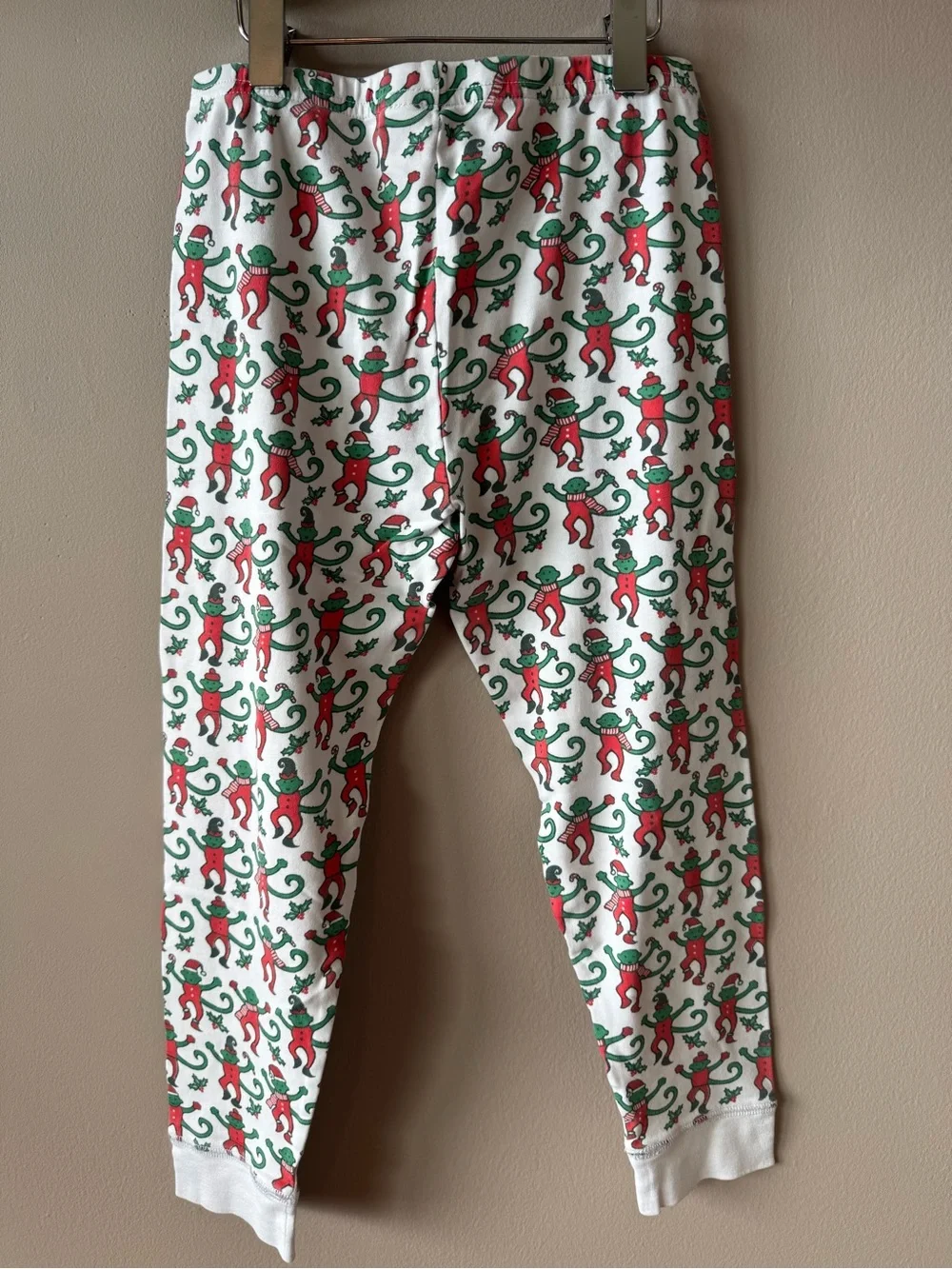 Roller Rabbit Kids Monkey Christmas Holiday Print Pajamas Bottoms Only 10 Years